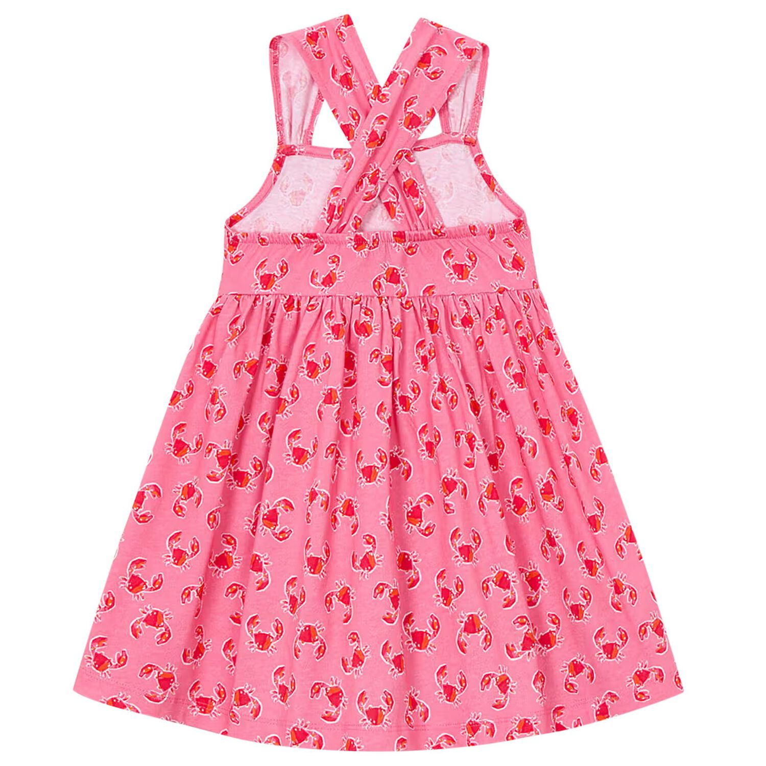 Girls Pink Crab Dress, 1, hi-res
