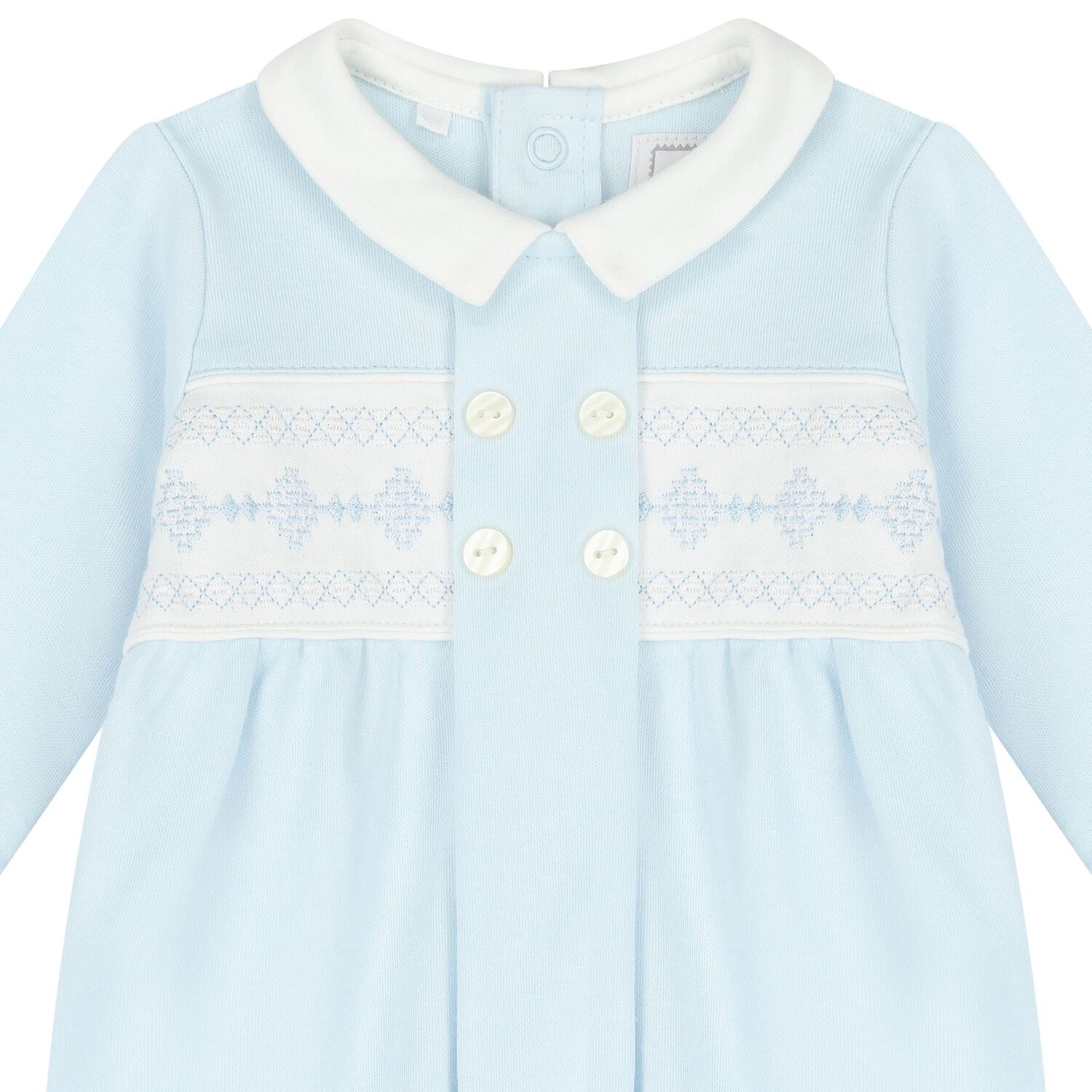 Baby Boys Blue & White Babygrow, 1, hi-res image number null