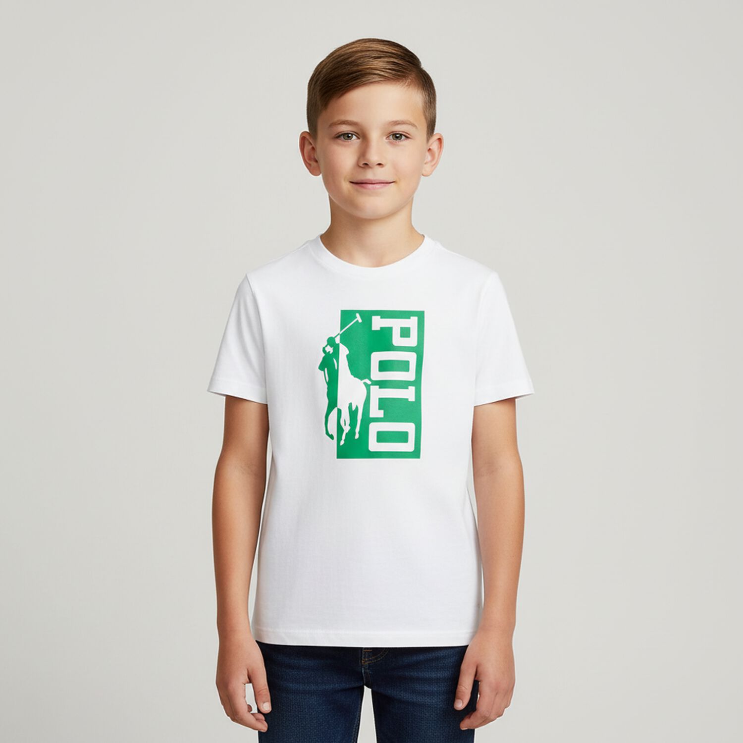 Boys White Logo T-Shirt, 2, hi-res image number null