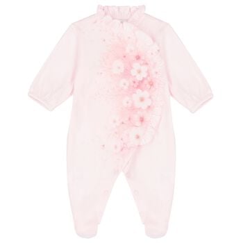 Baby Girls Pink Floral Babygrow