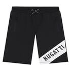 Younger Boys Black Logo Shorts, 1, hi-res