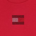 تي شيرت أحمر مزين بشعار للبنات, 2, hi-res