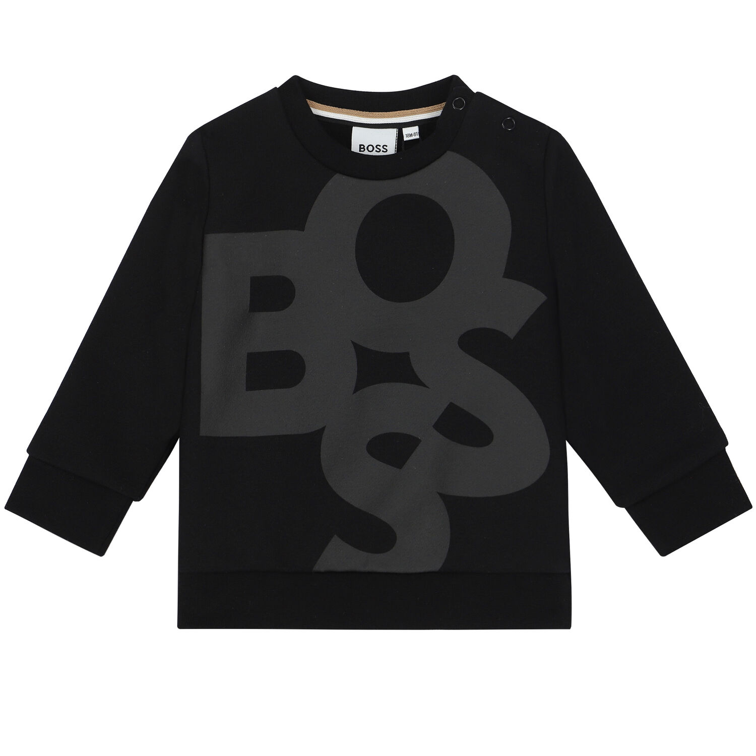 Younger Boys Black Logo Sweatshirt, 1, hi-res image number null