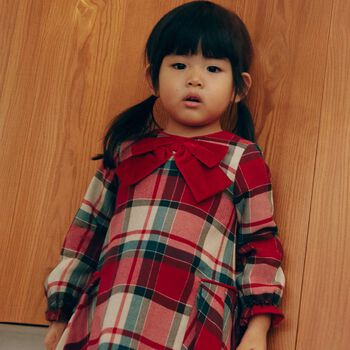 Younger Girls Red Tartan Dress