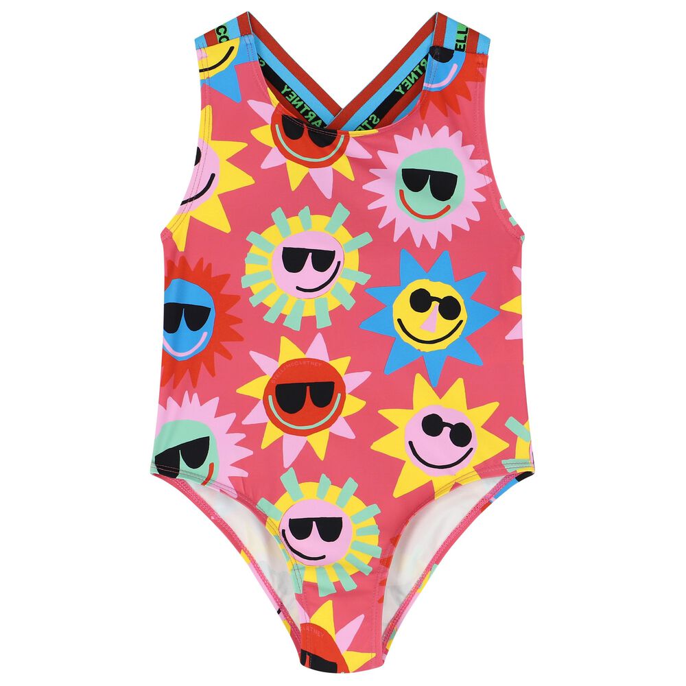 Stella McCartney Girls Pink Sun Swimsuit | Junior Couture UAE