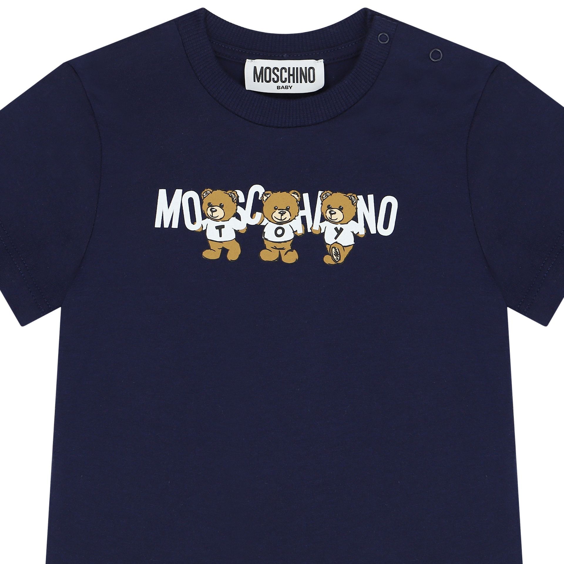 Moschino Navy Blue Teddy Bear Logo T Shirt Junior Couture UAE