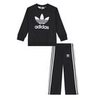 Younger Girls Black Trefoil Logo Leggings Set, 1, hi-res