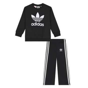 طقم ليجنز بشعار تريفويل باللون  أسود للفتيات 