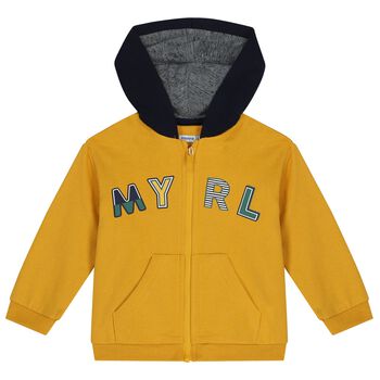 Younger Boys Navy Blue, Grey & Yellow 3 Piece Tracksuit Set