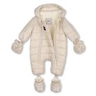 Baby Boys Beige Padded Snowsuit, 1, hi-res