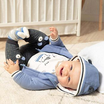 Baby Boys Blue, Ivory & Grey Tracksuit (3 Piece)