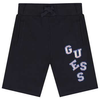 Boys Navy Blue Logo Shorts
