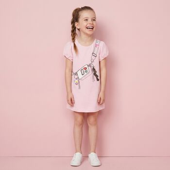 Younger Girls Pink Bag Dress