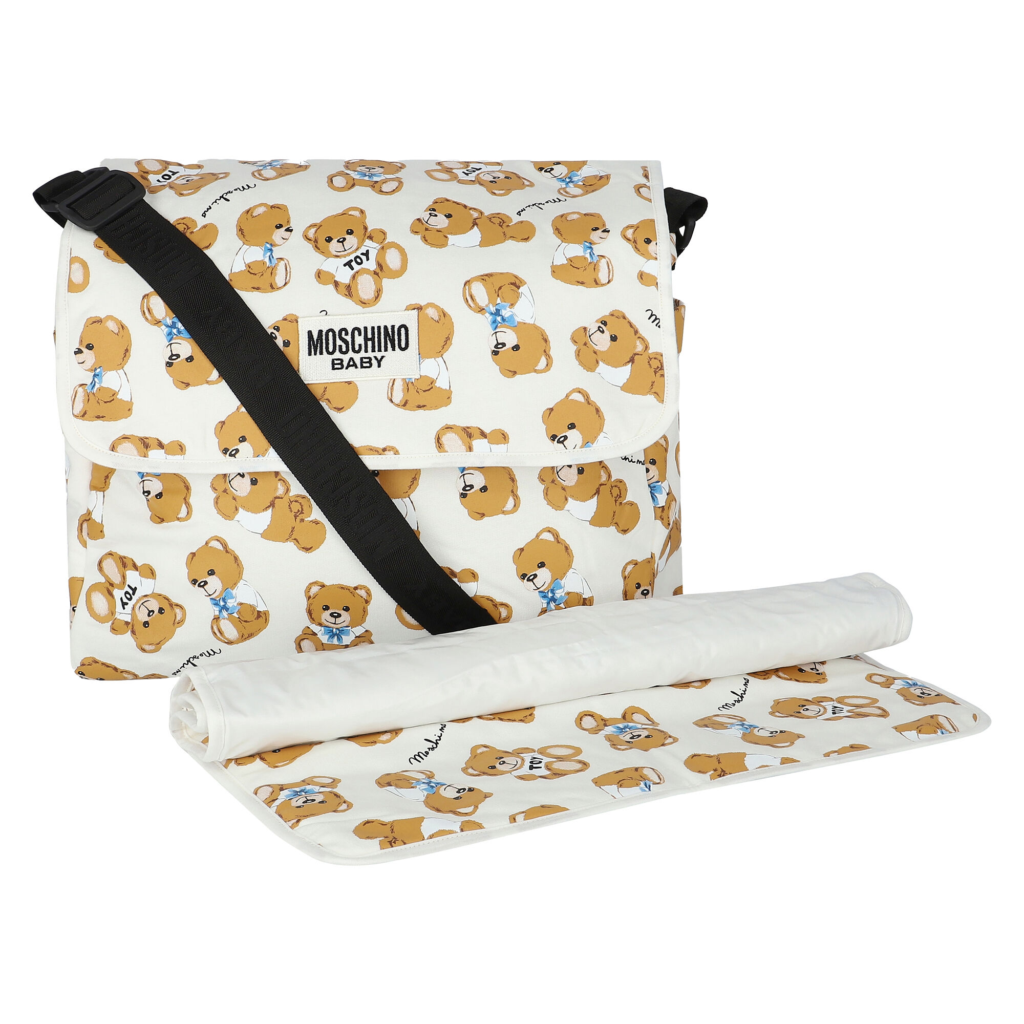 Moschino Ivory Teddy Logo Baby Changing Bag Junior Couture UAE