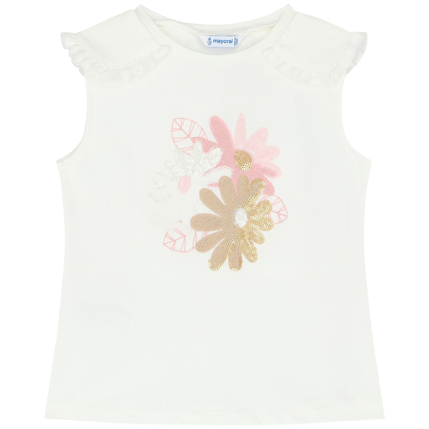 طقم تنورة وتوب تول باللون الأبيض والوردي, 1, hi-res