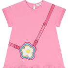 Girls Pink Flower Bag Dress, 2, hi-res