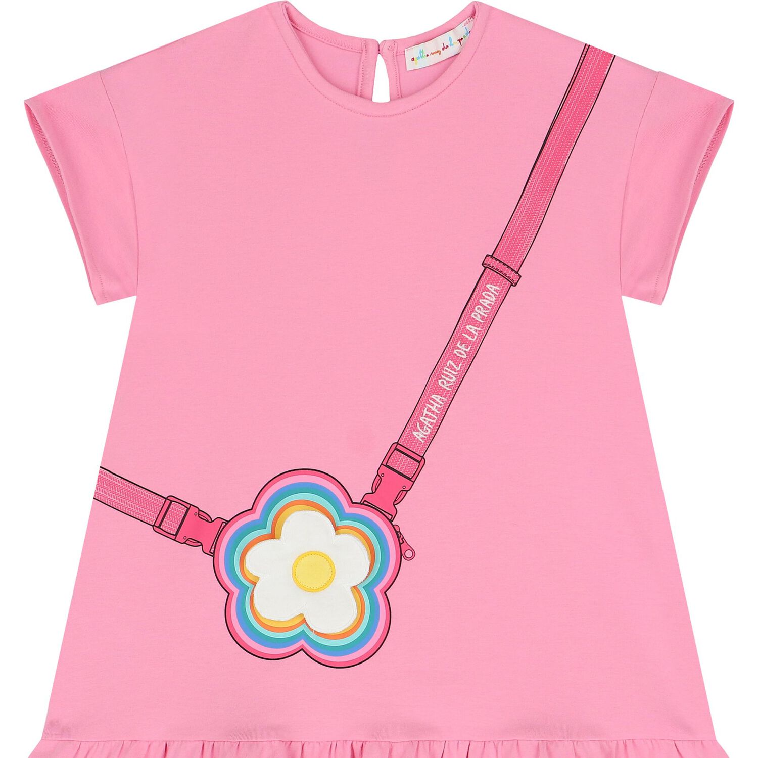 Girls Pink Flower Bag Dress, 2, hi-res image number null