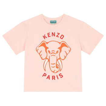 Girls Pink Elephant Logo T-Shirt