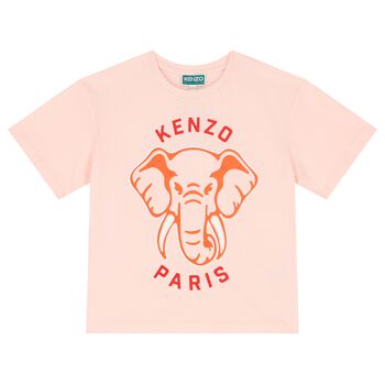 Girls Pink Elephant Logo T-Shirt