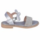 Girls Silver Embellished Sandals, 1, hi-res