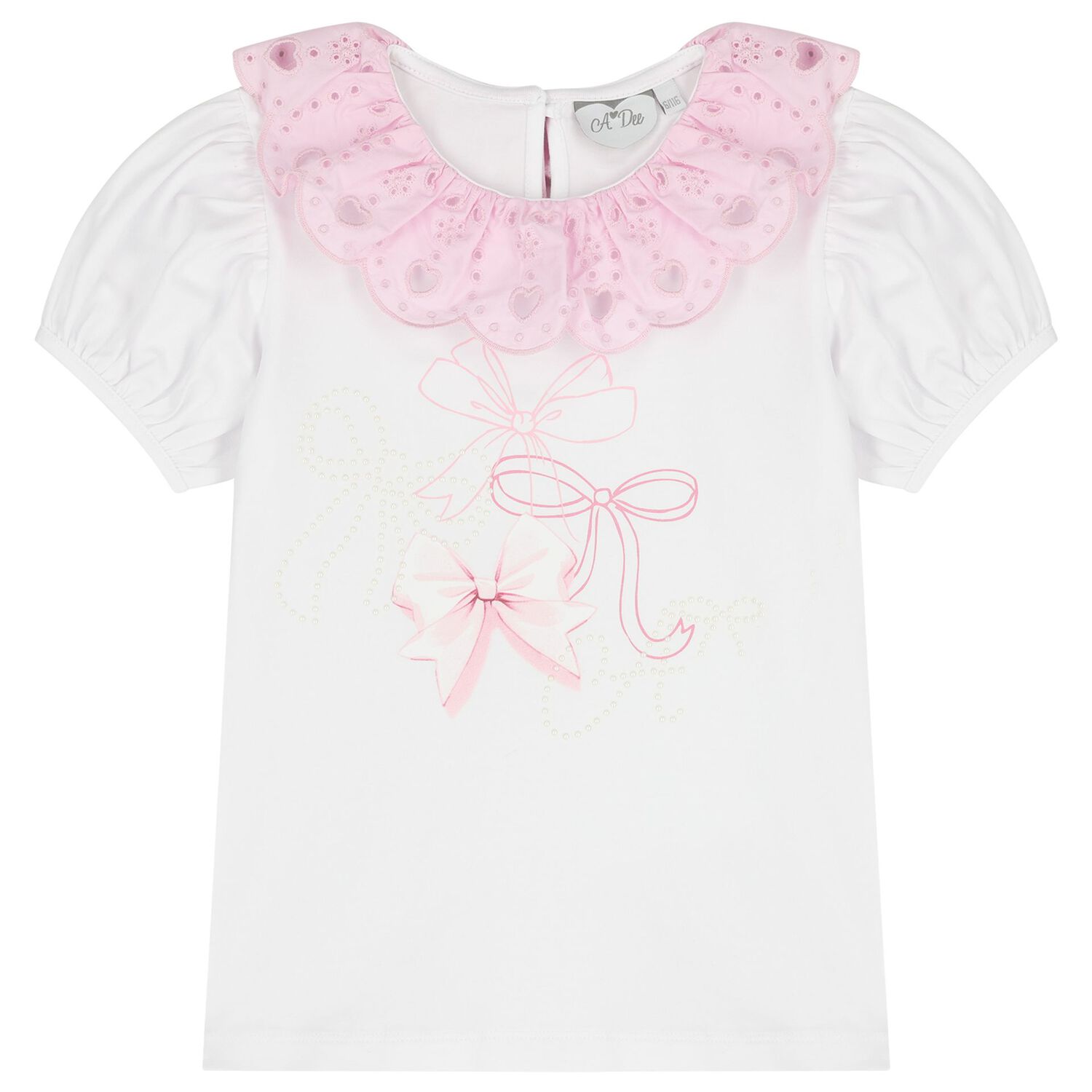 Girls Pink & White Broderie Anglaise Skirt Set, 1, hi-res