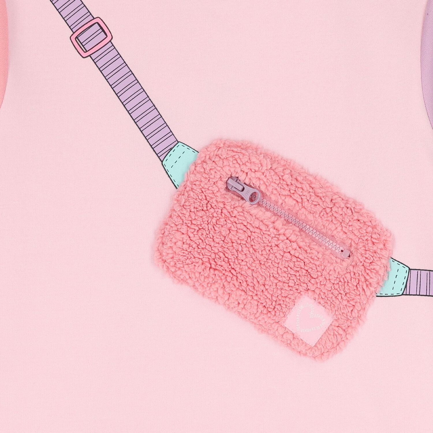 طقم فستان للبنات بشكل حقيبه باللون الوردى , 1, hi-res