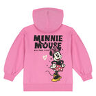 Girls Pink Minnie Mouse Hooded Zip Up Top, 1, hi-res
