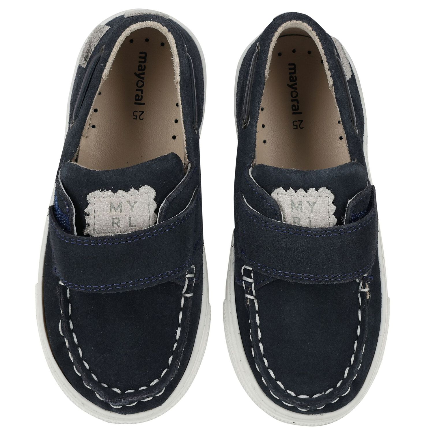 Younger Boys Navy Blue Suede Shoes, 1, hi-res