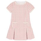 Girls Pink & Ivory Tweed Dress, 1, hi-res