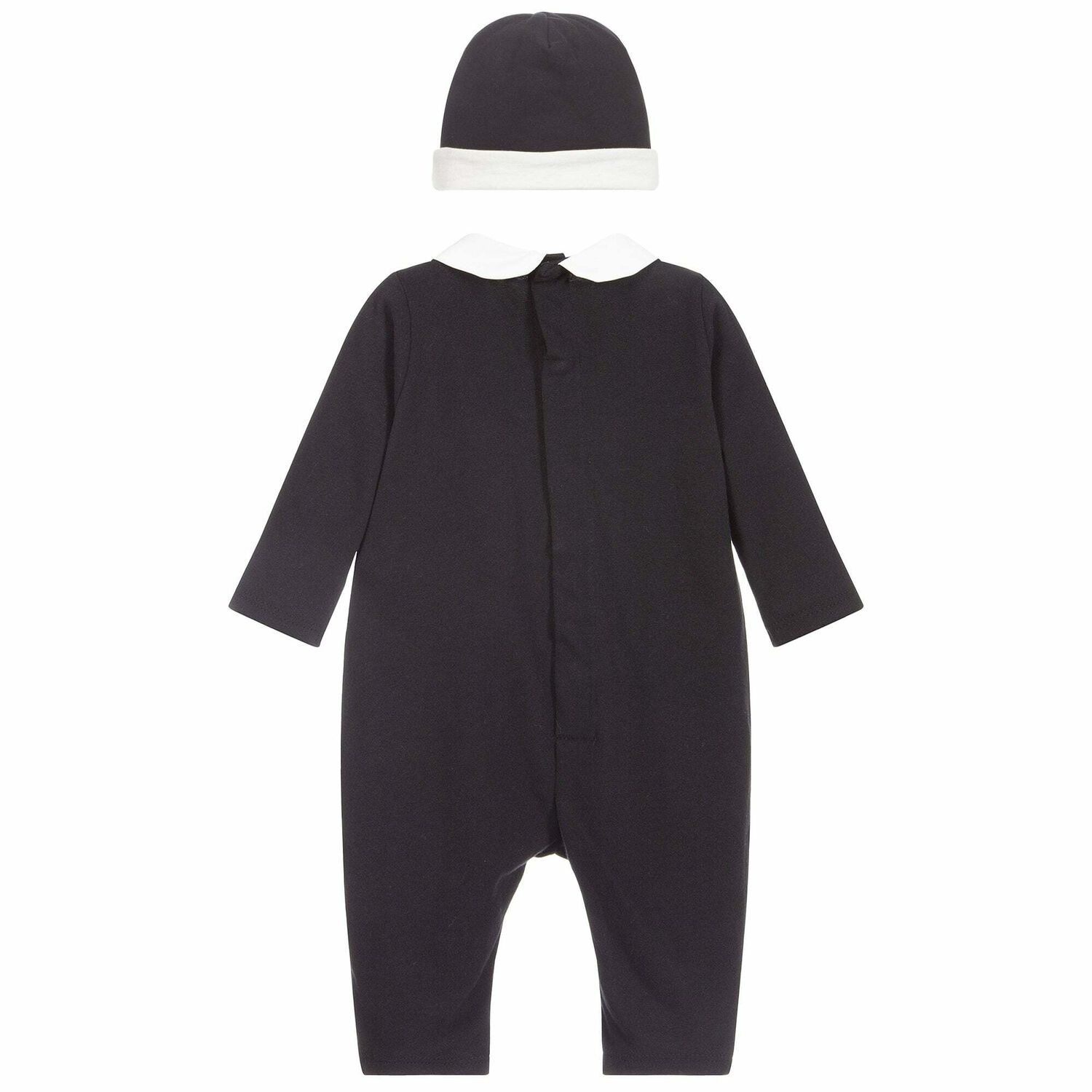 Boys Black Logo Babygrow & Hat Gift Set, 1, hi-res image number null