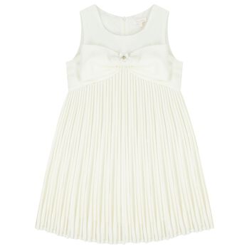 Girls Ivory Bow Dress