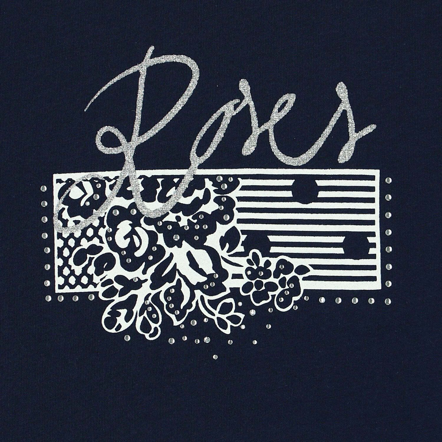 Girls Navy Embellished T-Shirt, 1, hi-res image number null