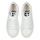 Girls White Logo Trainers, 1, hi-res