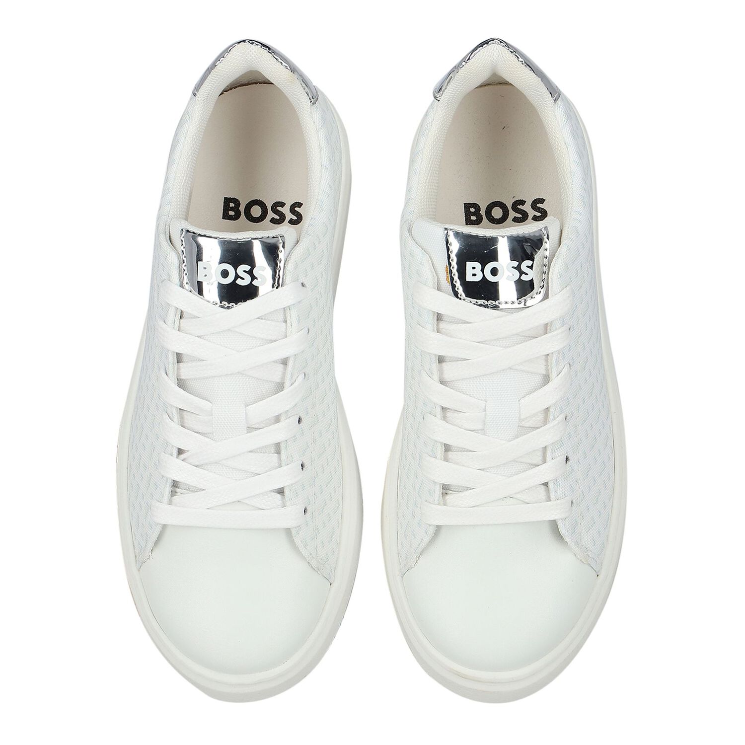Girls White Logo Trainers, 1, hi-res image number null