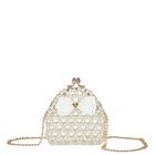 Girls Ivory Pearl Handbag, 2, hi-res