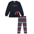 Girls Multi-Coloured Zig Zag Leggings Set, 1, hi-res