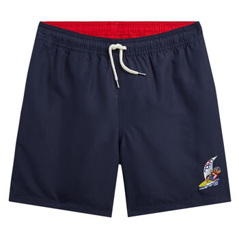 Boys Navy Bear Swim Shorts