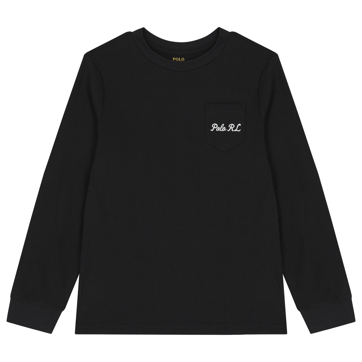 Boys Black Polo Bear Long Sleeve Top, 1, hi-res