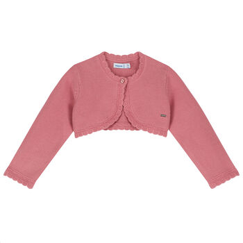 Younger Girls Pink Bolero Cardigan