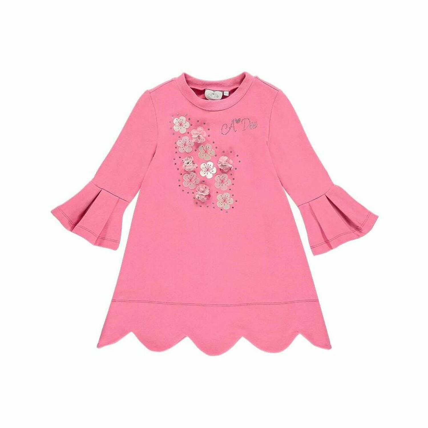 Girls Pink Cotton Dress, 1, hi-res image number null