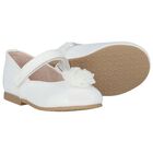 Younger Girls White Patent Leather Shoes, 1, hi-res
