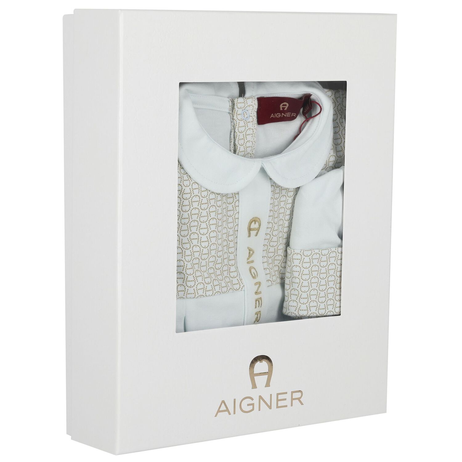 Baby Boys Blue Logo Babygrow & Hat Gift Set, 1, hi-res