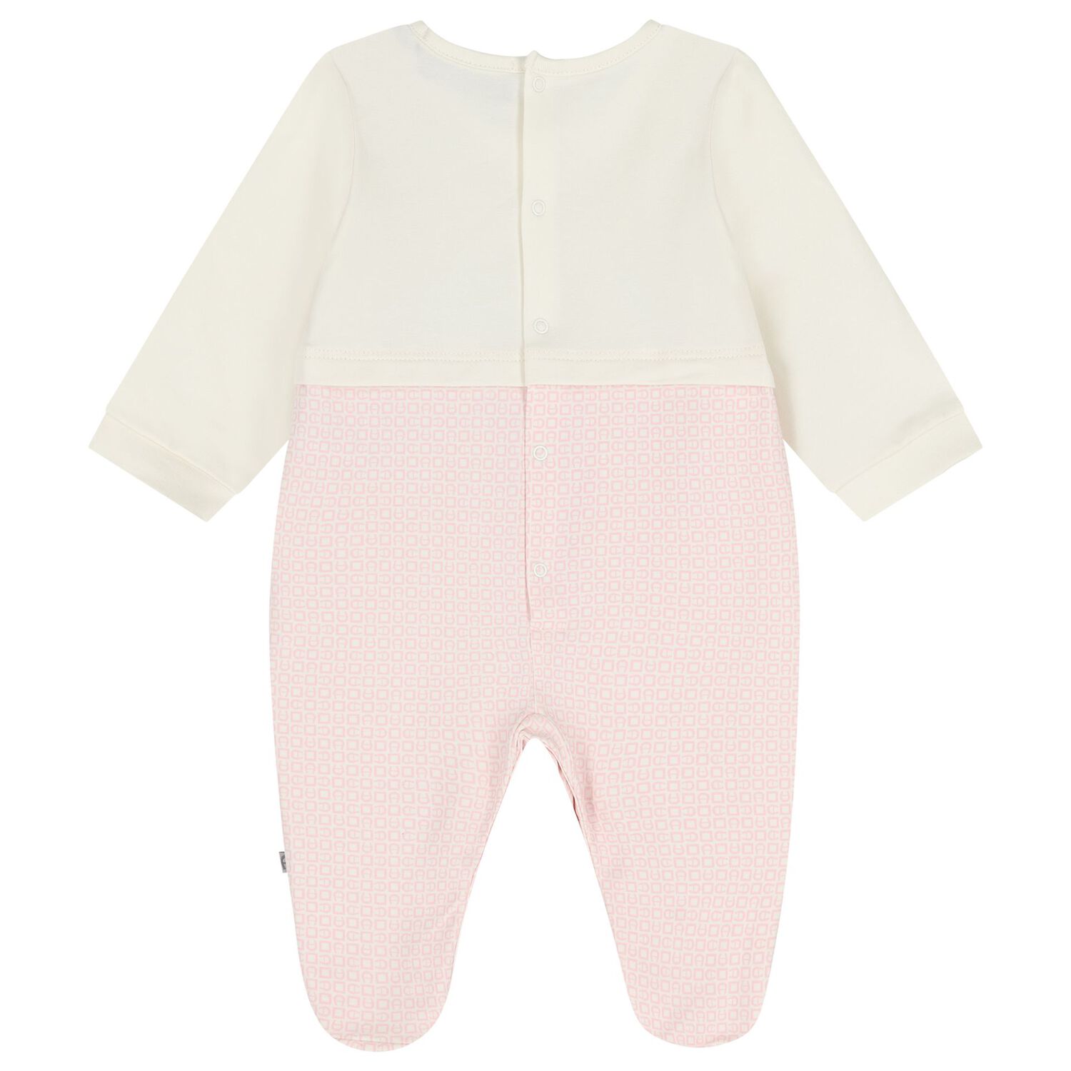 Baby Girls Ivory & Pink Teddy Bear Logo Babygrow, 3, hi-res