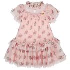 Girls Pink Floral Tulle Dress, 1, hi-res