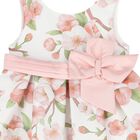 Younger Girls White Floral Satin Dress, 1, hi-res