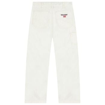 Boys White Logo Jeans