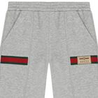 Grey Logo Web Striped Joggers, 1, hi-res