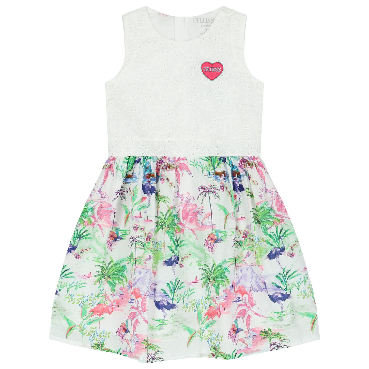 Girls Botanical Print Dress, 1, hi-res