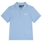 Boys Blue Logo Polo Shirt, 6, hi-res