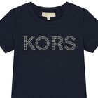 Girls Navy Blue Logo T-Shirt, 2, hi-res